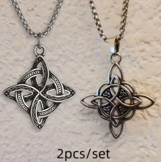 Vintage Viking Irish Celtic Knot Trendy Pendant Stainless Steel Slavic Charm Necklace