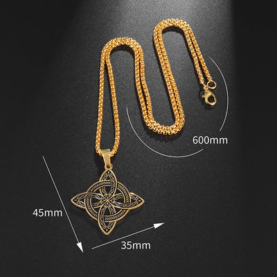 Vintage Viking Irish Celtic Knot Trendy Pendant Stainless Steel Slavic Charm Necklace