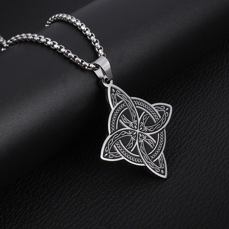 Vintage Viking Irish Celtic Knot Trendy Pendant Stainless Steel Slavic Charm Necklace