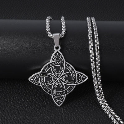 Vintage Viking Irish Celtic Knot Trendy Pendant Stainless Steel Slavic Charm Necklace