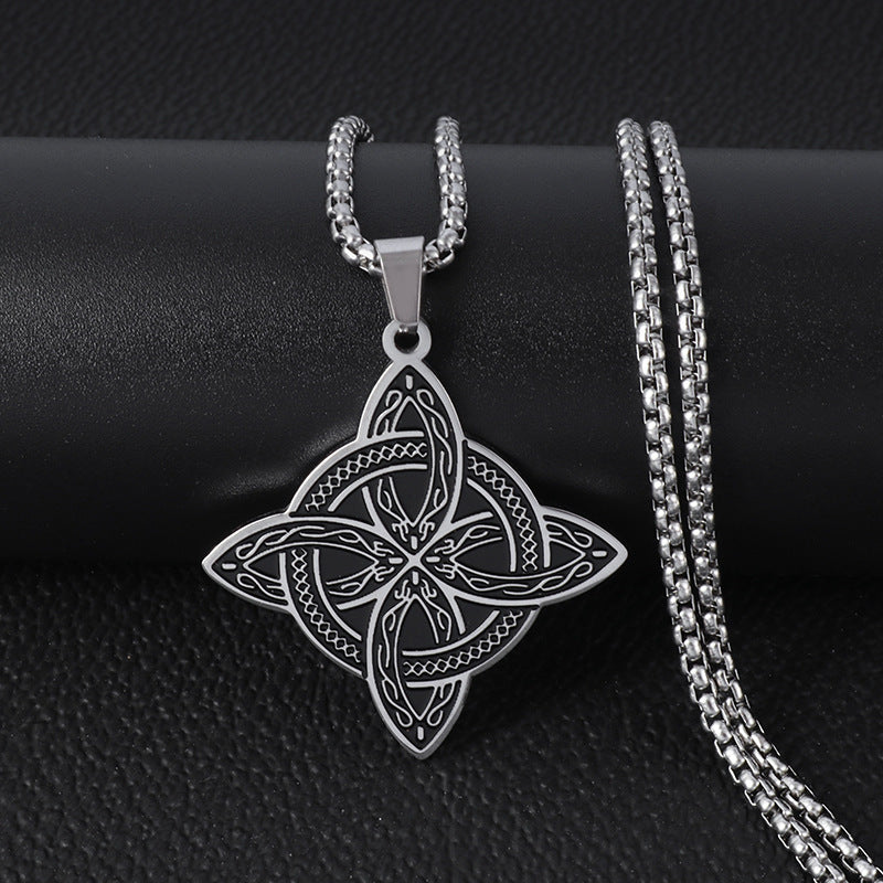 Vintage Viking Irish Celtic Knot Trendy Pendant Stainless Steel Slavic Charm Necklace