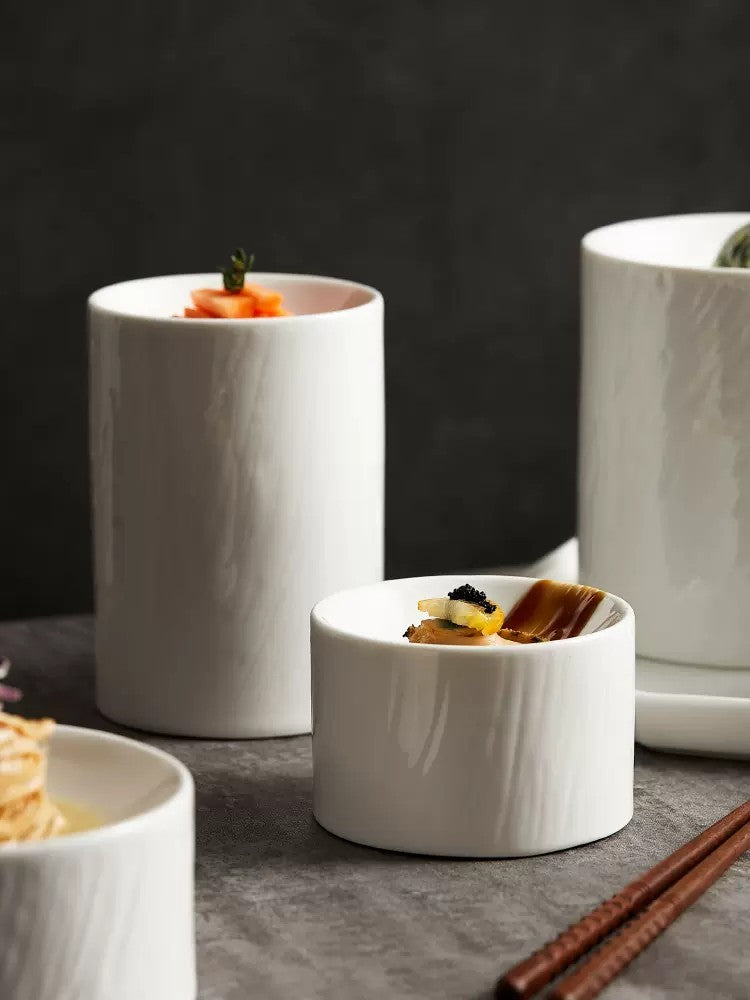 Cylindrical Plate Fusion Dish Restaurant Club Snack Dessert Bowl